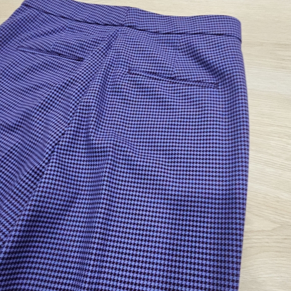 Ann Taylor- Eva Purple Houndstooth Straight Leg Dress Pants, Classy, Size 6 Tall - Picture 3 of 7